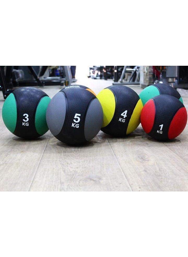 Rubber medicine ball - multi-colored, 5 kg, rehabilitation and fitness ball - Image 2